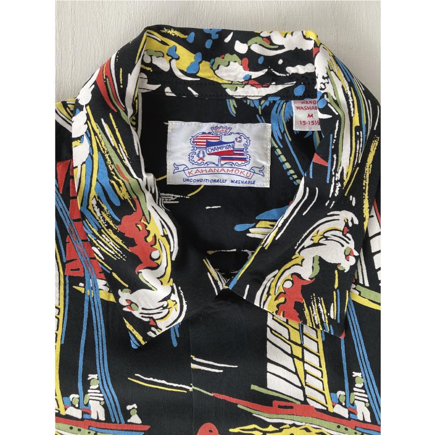 デュークカハナモク　ハワイ　アロハシャツ　ハワイアン　ロングボード デューク・カハナモク アロハシャツ ハワイアン ブラック DUKE