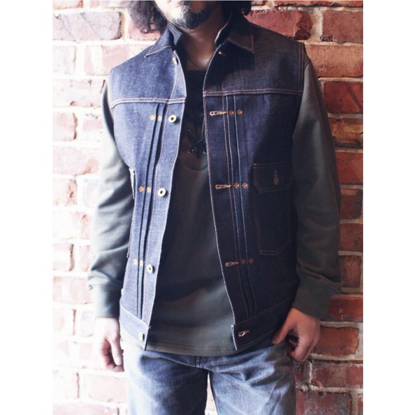 RED TAiL/Cross Denim Vest 〔Blue〕サイズ(L)