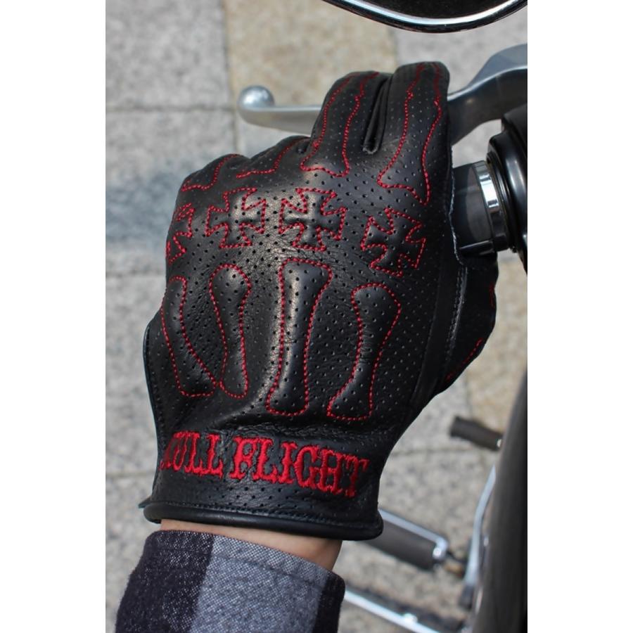 スカルフライト パンチング レザー ボーン グローブ SKULL スカルフライト パンチング レザー ボーン グローブ SKULL