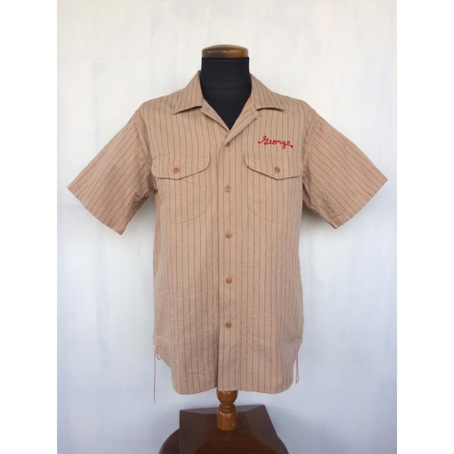 SUGAR CANE シュガーケーン コーク ストライプ ワークシャツ 半袖