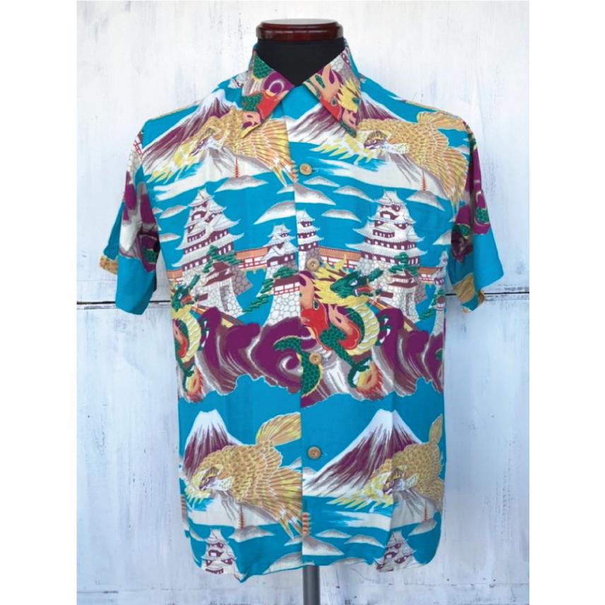 SUN SURF サンサーフ 半袖アロハシャツ L レイ フラワー 青 SUN SURF サンサーフ スペシャルエディション アロハシャツ SPECIAL