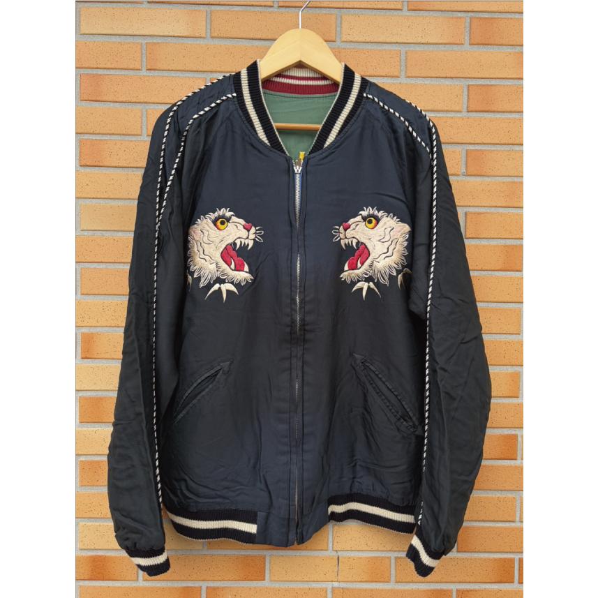 テーラー東洋 TAILOR TOYO Mid 1950s Style Acetate Souvenir Jacket “TIGER HEAD” × “CHEVY LOVER” (AGING MODEL) TT15878-119の画像