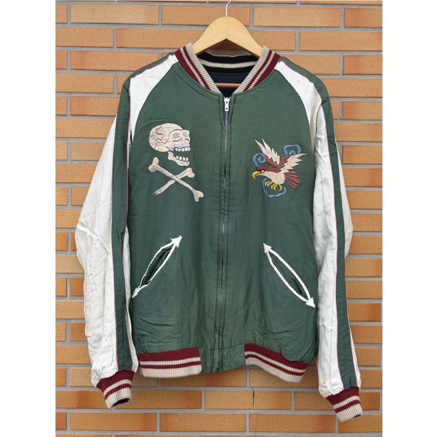 テーラー東洋 TAILOR TOYO Mid 1950s Style Acetate Souvenir Jacket “TIGER HEAD” × “CHEVY LOVER” (AGING MODEL) TT15878-119の画像