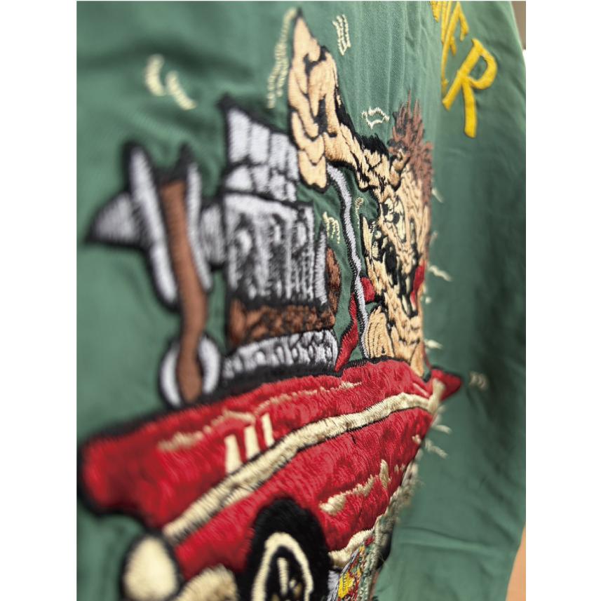 テーラー東洋 TAILOR TOYO Mid 1950s Style Acetate Souvenir Jacket “TIGER HEAD” × “CHEVY LOVER” (AGING MODEL) TT15878-119の画像