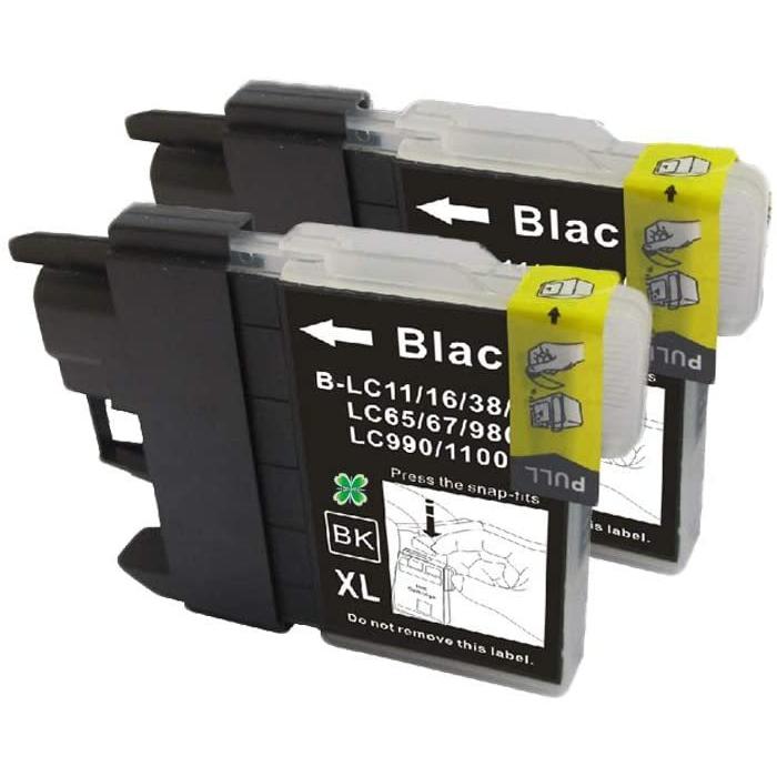 値引きする ブラザー brother LC11 最優良品質 互換インクカートリッジ 残量表示可能ICチップ付 黒2本セット x2個 (BK) 黒 (B-LC11) インクカートリッジ