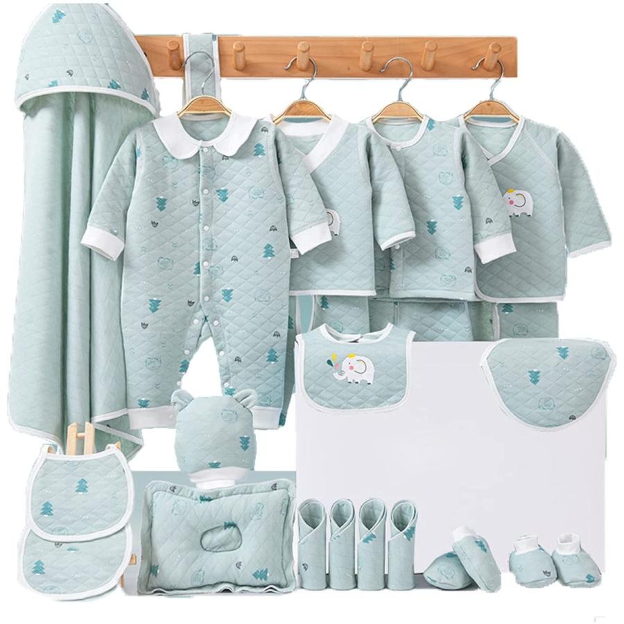 Puhang ベビー服 新生児服 肌着 23点セット ロンパース ベビーギフトセット出産祝い 出産準備 女の子 男の子 おくるみ ベビー帽子 オンライン限定商品