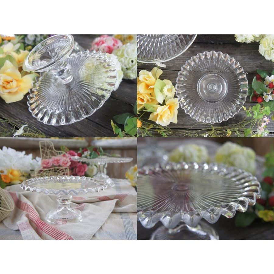 DULTON（ダルトン） 180 プリーツ ケーキ スタンド フリル ガラス