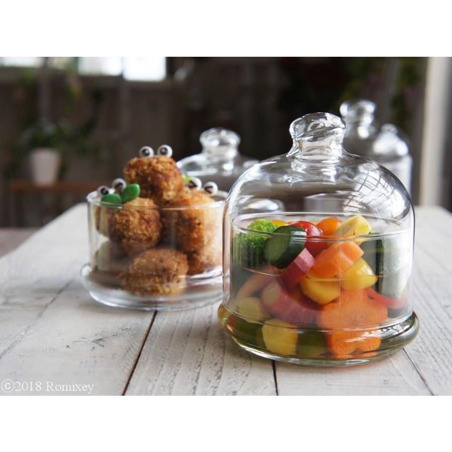 M お洒落でで可愛いフードドーム ガラス容器 蓋つき 液体 パシャバチェ