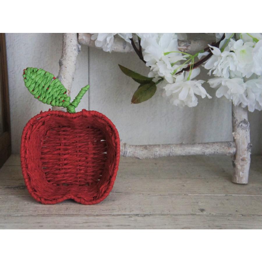 Sサイズ 赤 かわいいりんごの小物入れ トレー アップル りんご ラッピング お菓子 小物入れ バスケット Ringokagos1 Romixey 通販 Yahoo ショッピング
