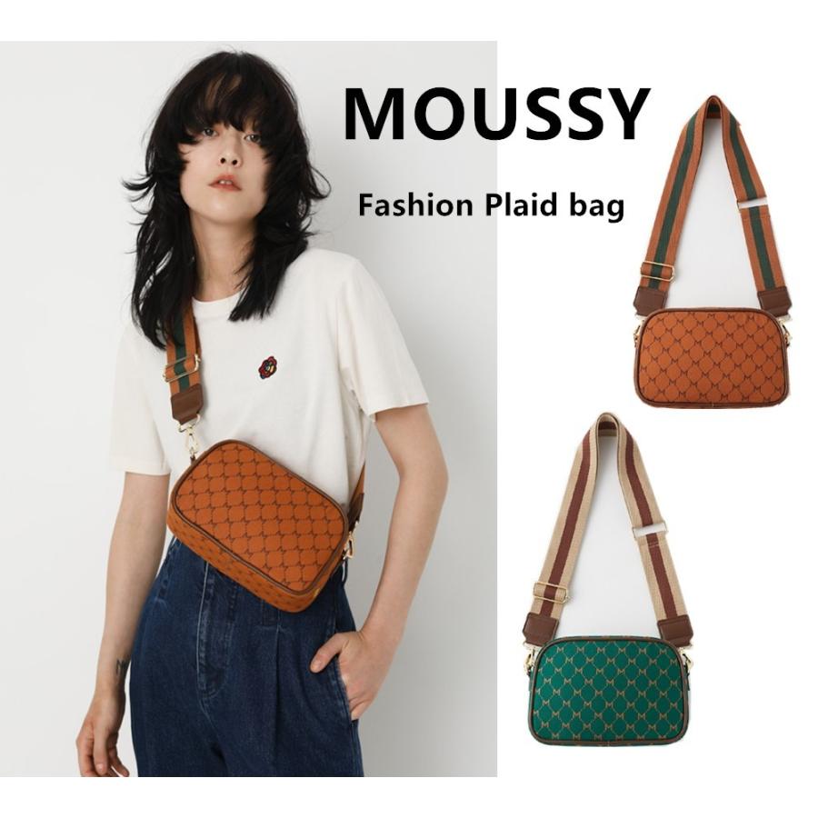 在庫処分 Moussy New Nylon ニューナイロンショルダーバッグ バッグ マウジー レトロなコントラストパターン 限定販売 マウジー