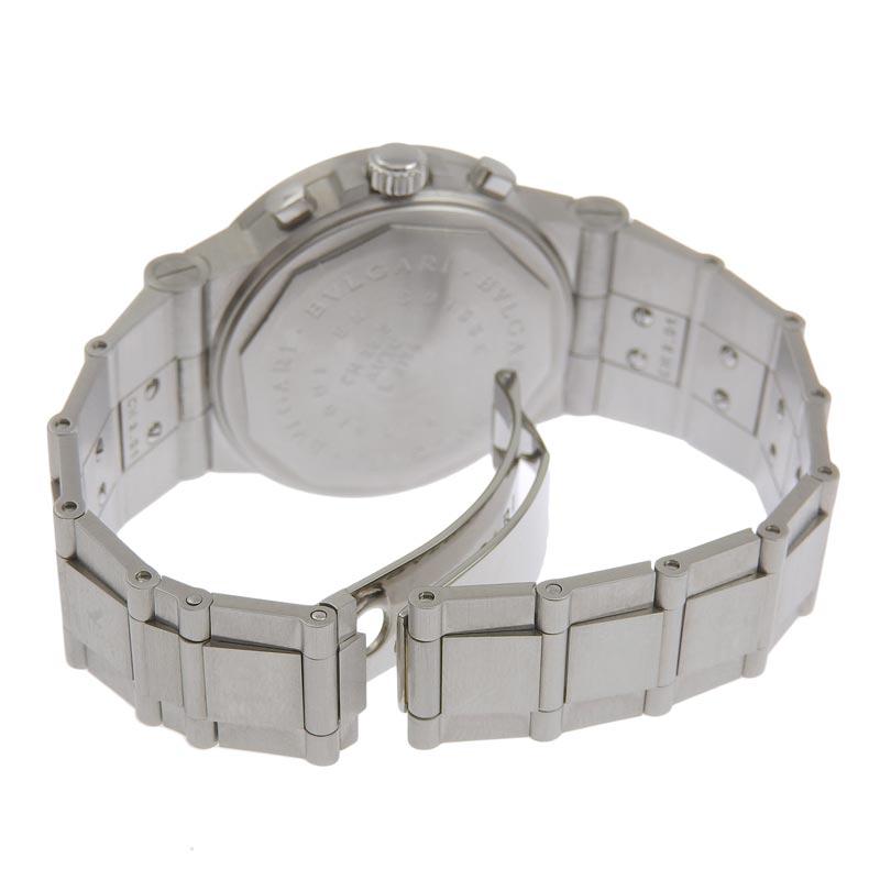 ブルガリ BVLGARI ディアゴノ スポーツ クロノグラフ メンズ 自動巻き オートマ 腕時計 SS ブラック文字盤 CH35S 中古 新入荷 BV0150 ディアゴノ ブルガリ BVLGARI スポーツ クロノグラフ メンズ 自動巻き