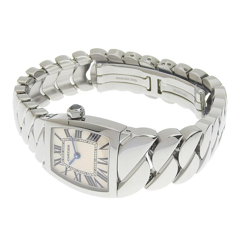 カルティエ CARTIER ラドーニャSM クォーツ 腕時計 レディース SS アイボリー文字盤 Ｗ66012I 中古 新入荷 CA0434 Cartier（カルティエ） ラドーニャSM クォーツ 腕時計 レディース SS