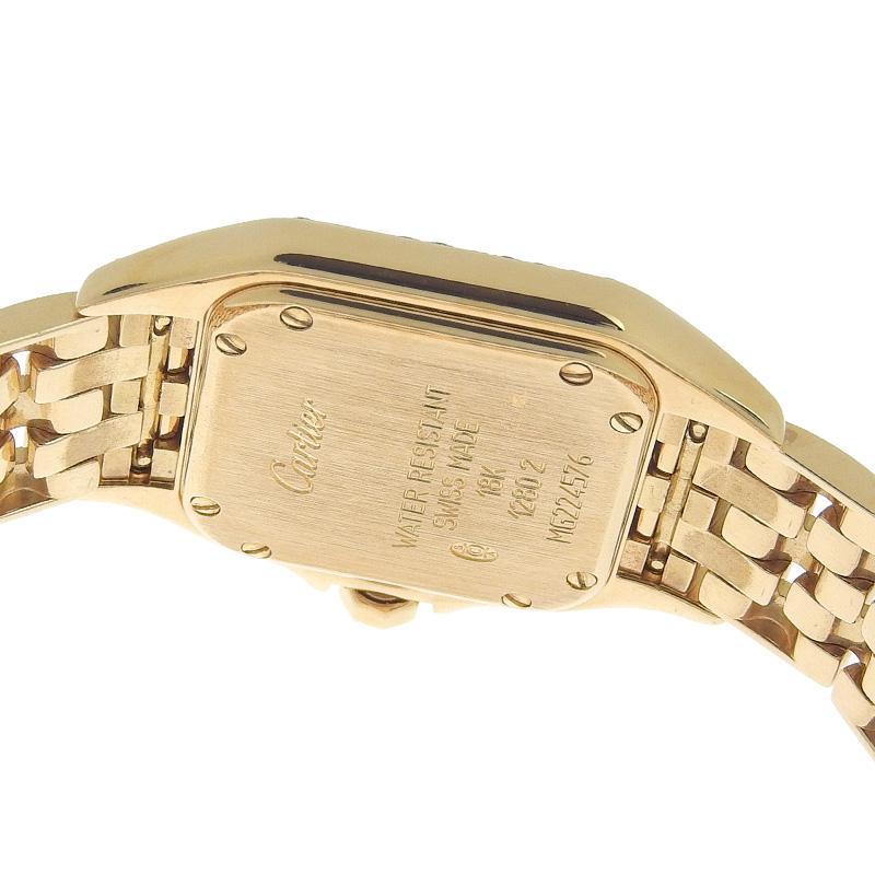 カルティエ CARTIER パンテールドゥカルティエSM レディース クォーツ 腕時計 YG 2重ベゼルダイヤ 白文字盤 WF3072B9 中古 新入荷 CA0442 PANTHERE DE CARTIER カルティエ パンテールドゥカルティエSM