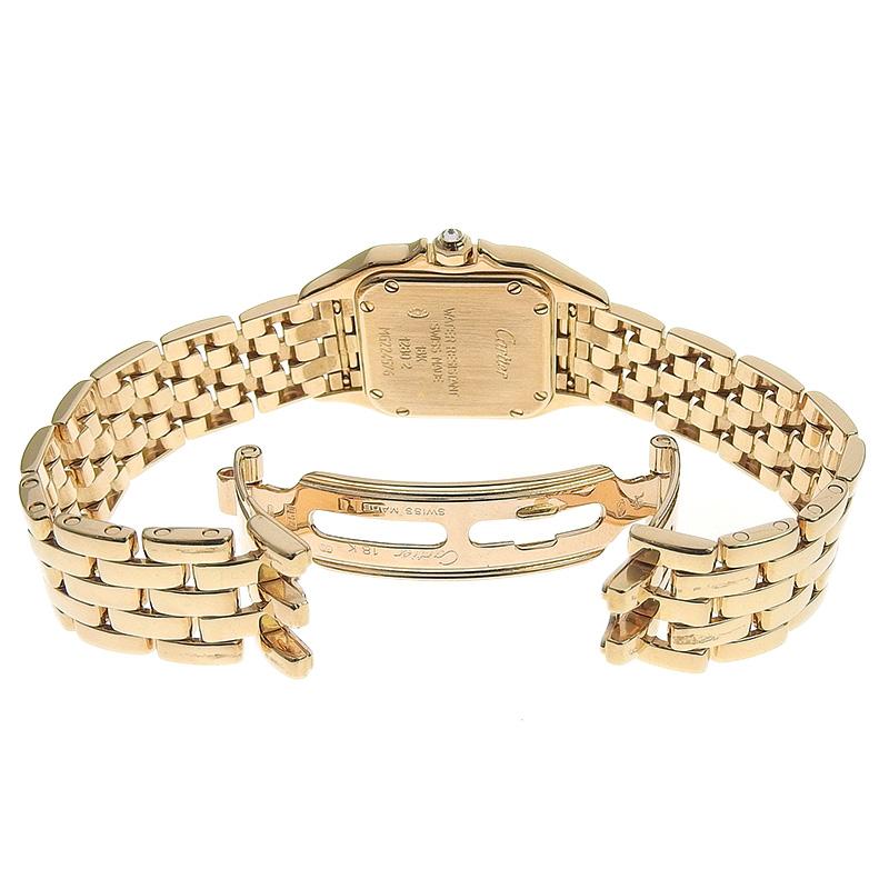 カルティエ CARTIER パンテールドゥカルティエSM レディース クォーツ 腕時計 YG 2重ベゼルダイヤ 白文字盤 WF3072B9 中古 新入荷 CA0442 PANTHERE DE CARTIER カルティエ パンテールドゥカルティエSM