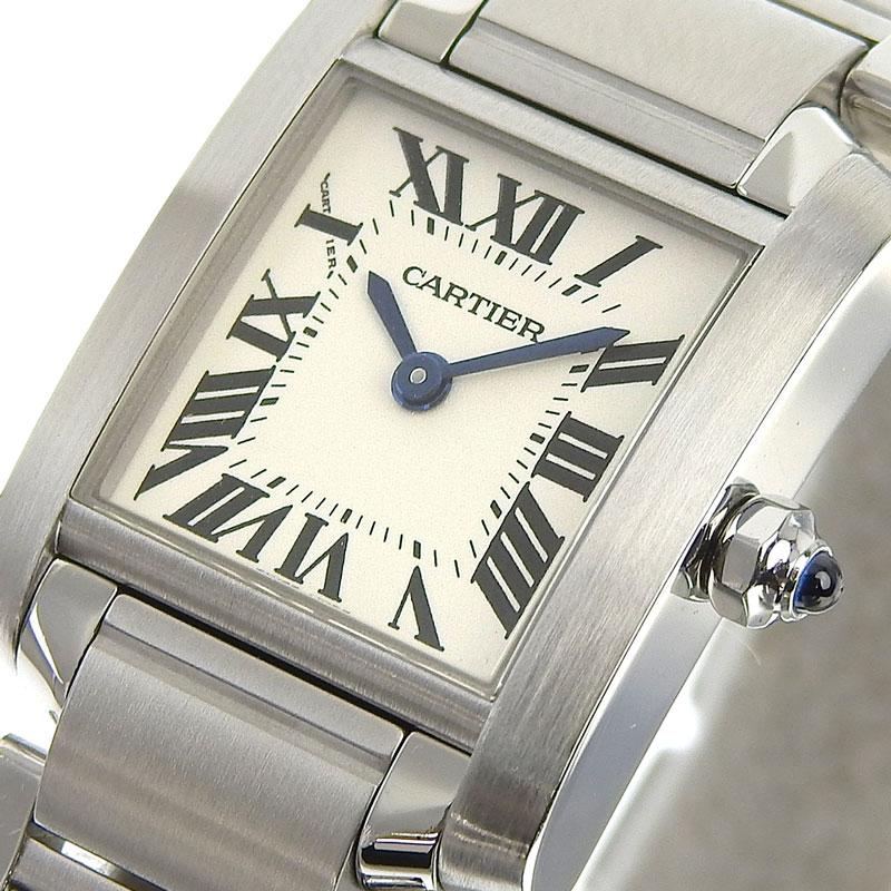 カルティエ CARTIER タンクフランセーズSM レディース クォーツ 腕時計 SS ホワイト文字盤 W51008Q3 中古 新入荷 CA0459 TANK（Cartier） カルティエ CARTIER タンクフランセーズSM レディース