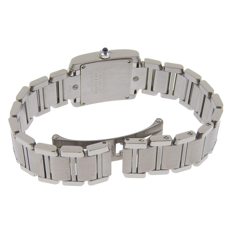 カルティエ CARTIER タンクフランセーズSM レディース クォーツ 腕時計 11Pダイヤモンド SS シルバー文字盤 WE110006 中古 新入荷 CA0465 Cartier - カルティエ CARTIER タンクフランセーズSM レディース