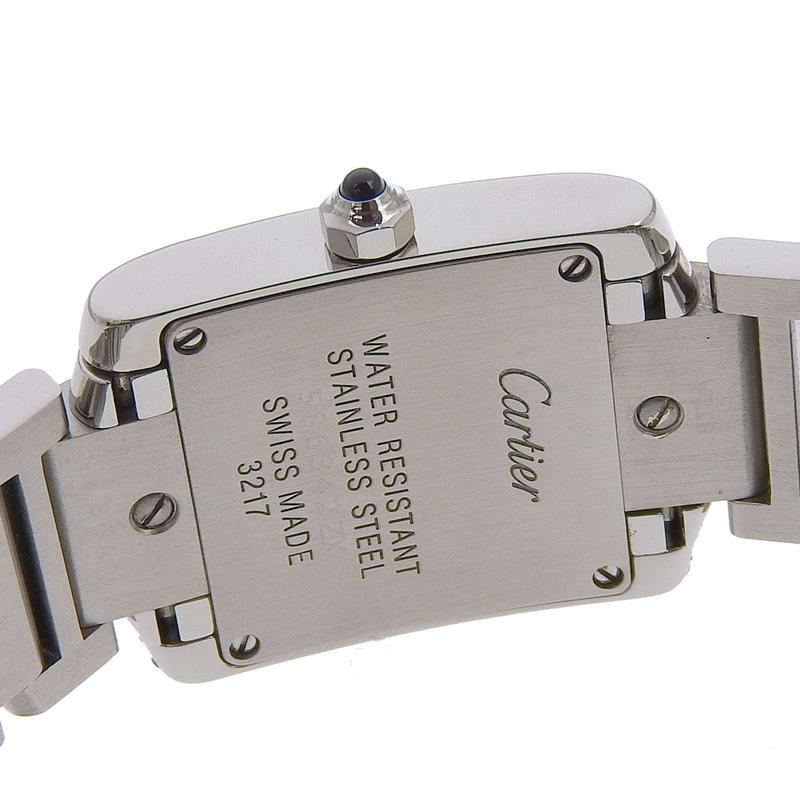 カルティエ CARTIER タンクフランセーズSM レディース クォーツ 腕時計 ダイヤベゼル SS ホワイト文字盤 W4TA0008 中古 新入荷 CA0472 | TANK（Cartier） | 03