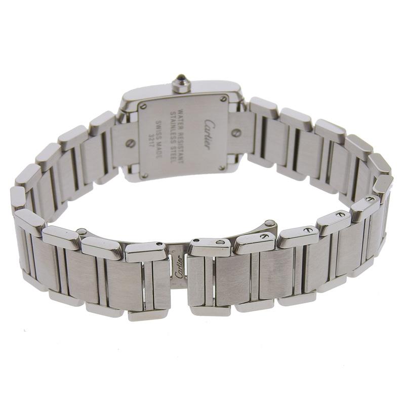 カルティエ CARTIER タンクフランセーズSM レディース クォーツ 腕時計 ダイヤベゼル SS ホワイト文字盤 W4TA0008 中古 新入荷 CA0472 | TANK（Cartier） | 05