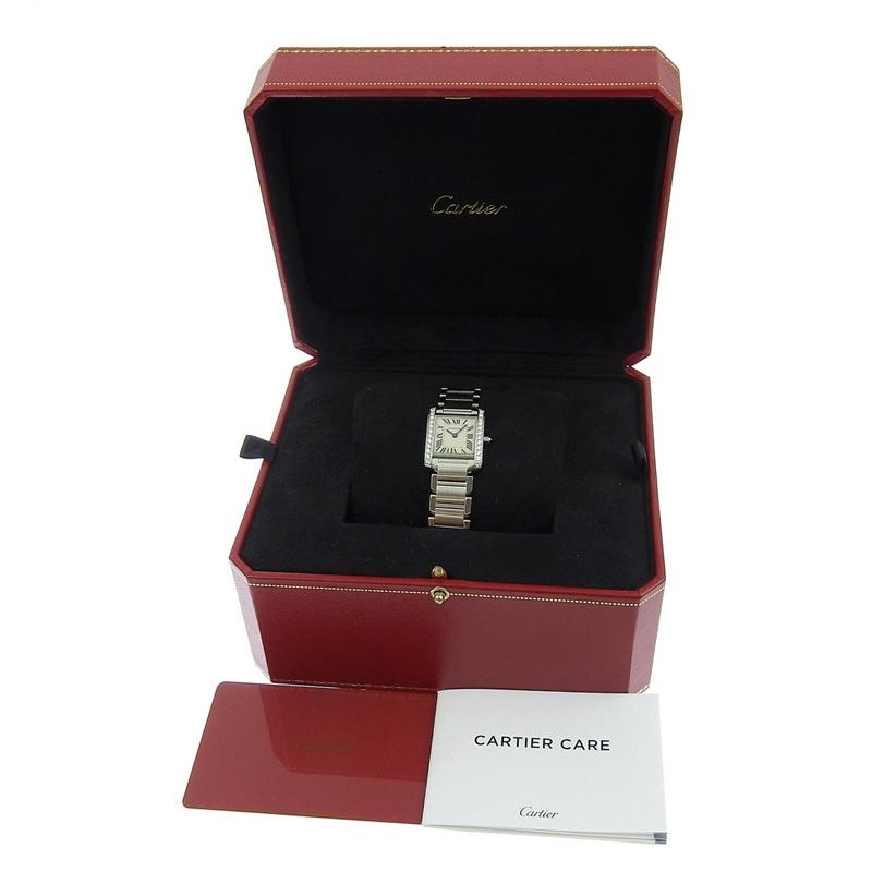 カルティエ CARTIER タンクフランセーズSM レディース クォーツ 腕時計 ダイヤベゼル SS ホワイト文字盤 W4TA0008 中古 新入荷 CA0472 | TANK（Cartier） | 06