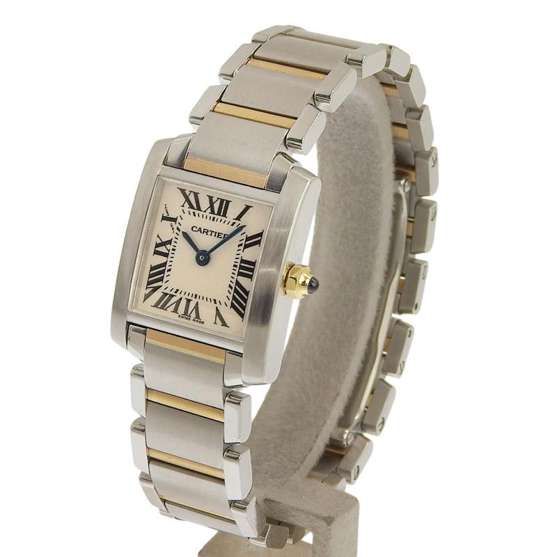 カルティエ CARTIER 時計 タンクフランセーズSM レディース クォーツ 腕時計 SS/YG ホワイト文字盤 W51007Q4 中古 新入荷 CA0487 TANK（Cartier） カルティエ CARTIER 時計 タンクフランセーズSM