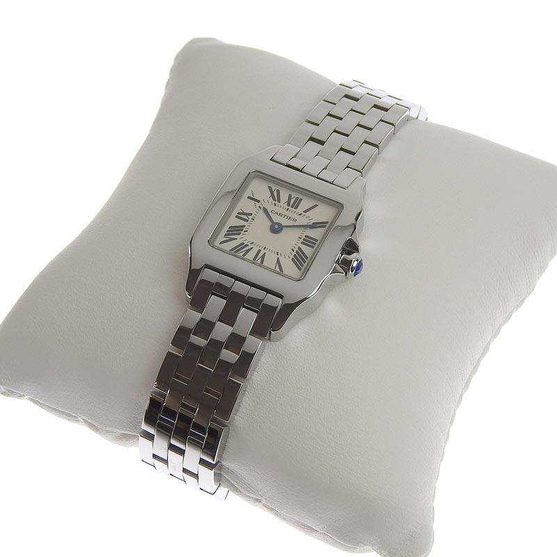 カルティエ CARTIER 時計 サントスドゥモワゼルSM レディース クォーツ 腕時計 SS アイボリー文字盤 W25064Z5 中古 新入荷 CA0569 中古)CARTIER カルティエ サントス ドゥモワゼル SM W25064Z5（商品ID