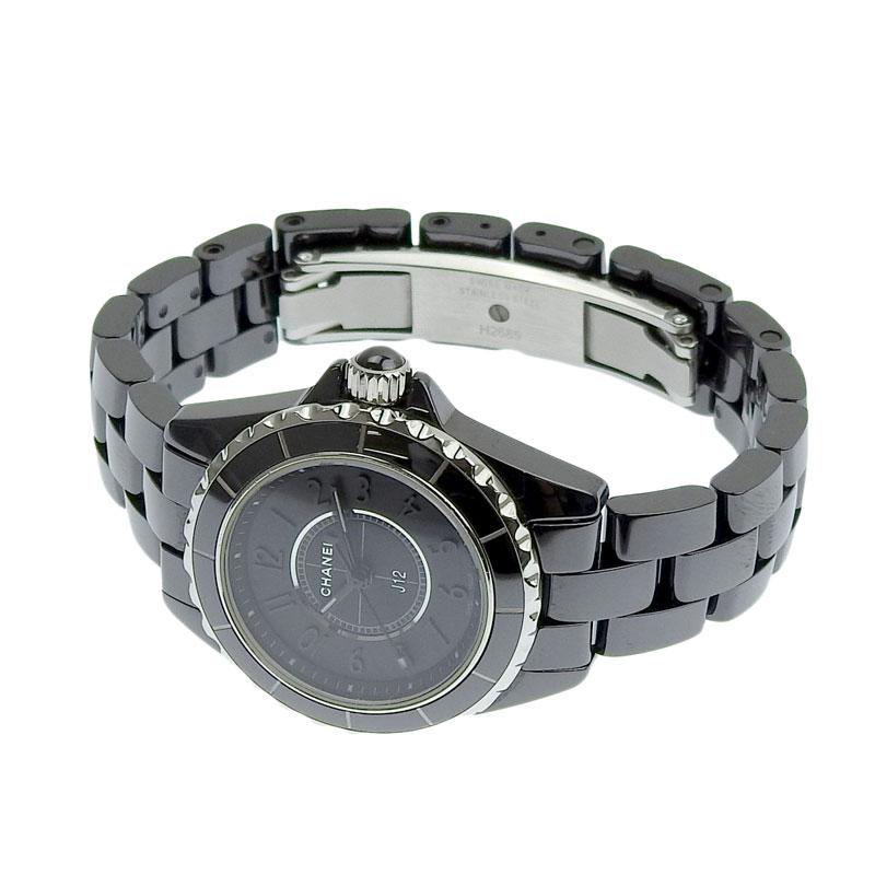 シャネル CHANEL J12 インテンスブラック レディース クォーツ 腕時計 セラミック SS ブラック文字盤 H4196 中古 新入荷 CH0724 J12 シャネル CHANEL インテンスブラック レディース クォーツ 腕時計