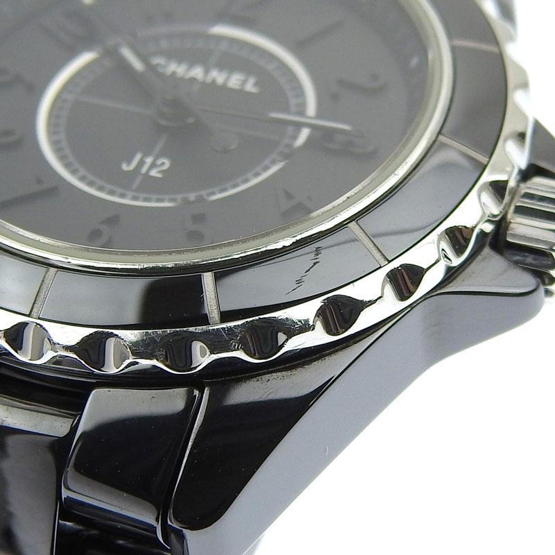 シャネル CHANEL J12 インテンスブラック レディース クォーツ 腕時計 セラミック SS ブラック文字盤 H4196 中古 新入荷 CH0724｜ronde｜07