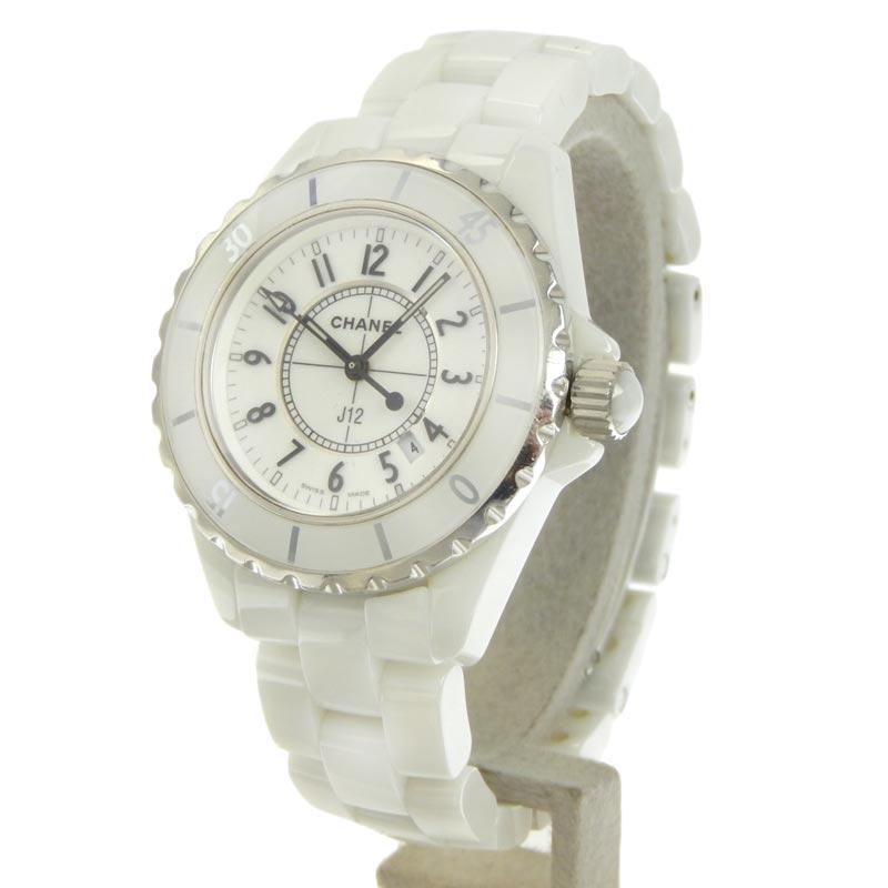 シャネル CHANEL J12 レディース ボーイズ クォーツ 腕時計 セラミック ホワイト文字盤 H0968 中古 新入荷 CH0750 J12 シャネル CHANEL レディース ボーイズ クォーツ 腕時計 セラミック