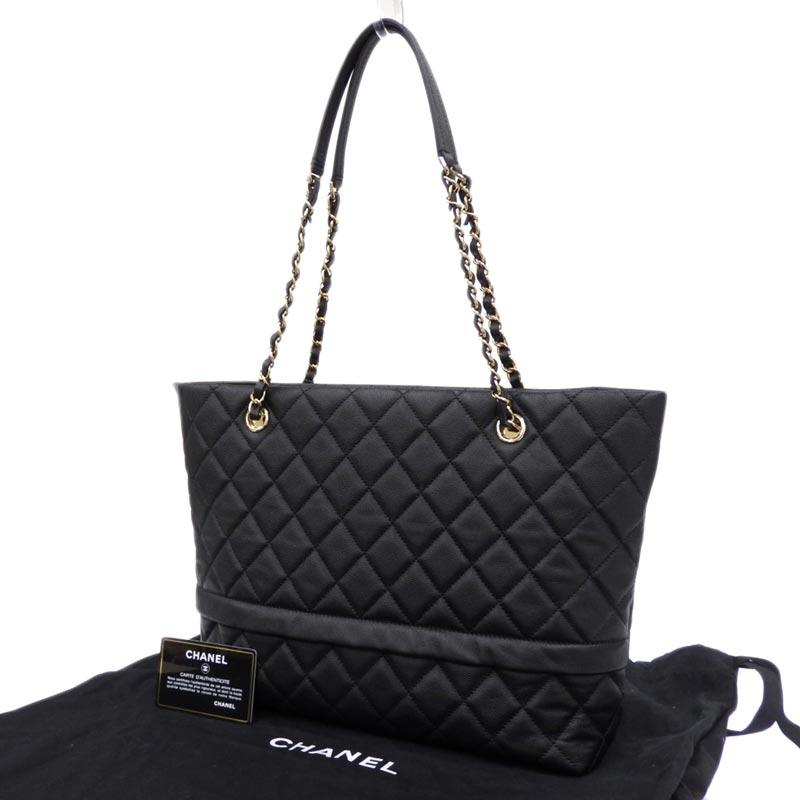 美品 CHANEL キャビアスキン マトラッセ チェーン ショルダーバッグ マトラッセ シャネル CHANEL ショルダーバッグ チェーントート