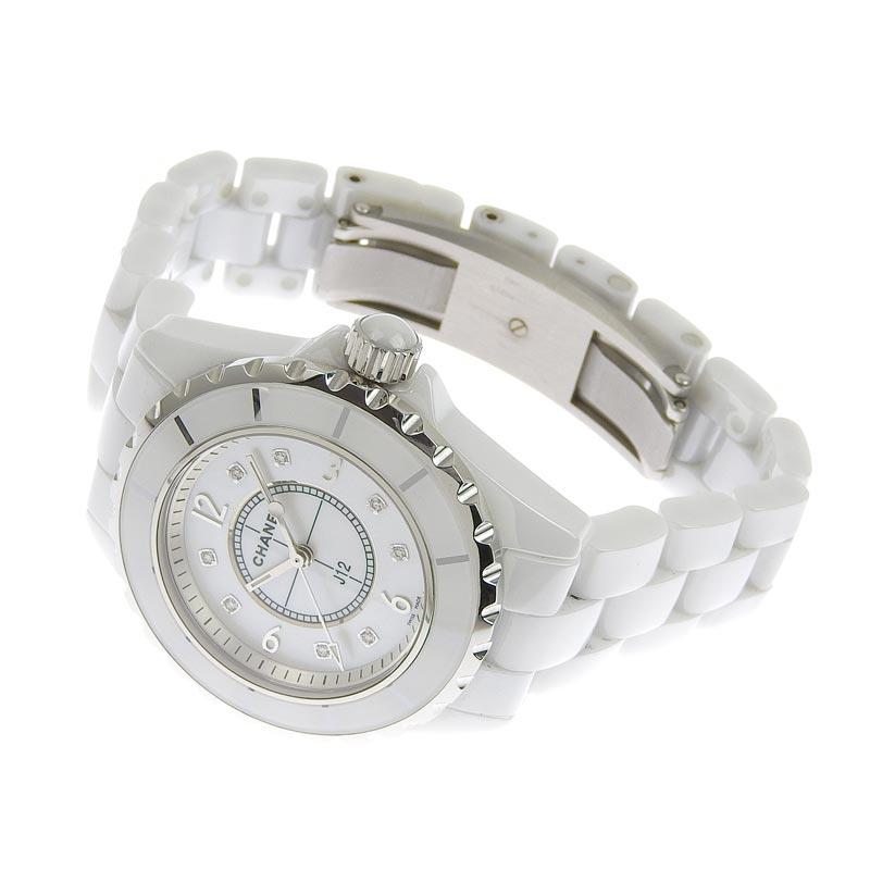 シャネル CHANEL J12 レディース クォーツ 腕時計 セラミック 8Pダイヤモンド ホワイトシェル文字盤 H2422 中古 新入荷 CH0790 J12 シャネル CHANEL レディース クォーツ 腕時計 セラミック 8P
