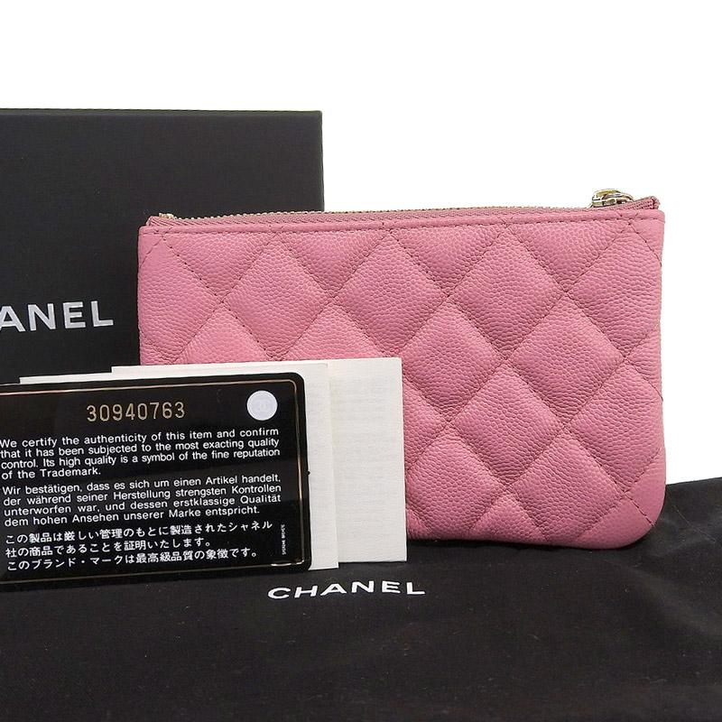 キャビアスキン シャネル CHANEL マトラッセ クラシックミニポーチ