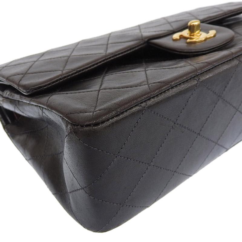 シャネル CHANEL マトラッセ ショルダーバッグ チェーンショルダー Wフラップ ラムスキン ブラック 5番台 中古 新入荷 CH0821 マトラッセ シャネル CHANEL ショルダーバッグ チェーンショルダー W