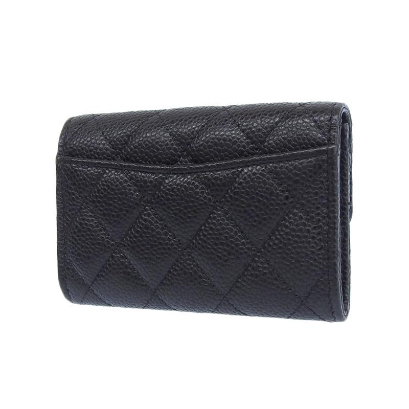 シャネル CHANEL マトラッセ カードケース 名刺入れ コインケース キャビアスキン ブラック AP0214 中古 新入荷 CH0843｜ronde｜02