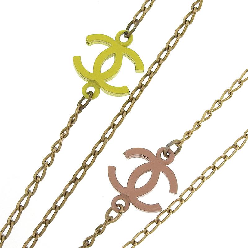 シャネル(Chanel) シャネル ネックレス ココマーク サークルGPゴールド CHANEL シャネル ネックレス ココマーク GP ピンク/イエロー/ゴールド