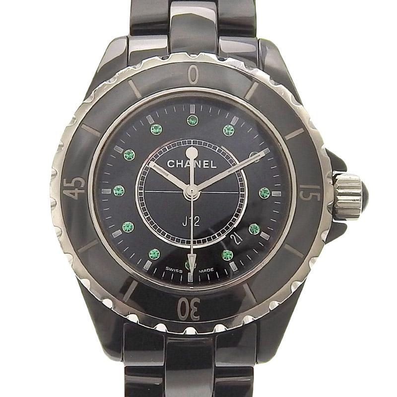 J12 シャネル CHANEL レディース クォーツ腕時計 SS/セラミック 12P
