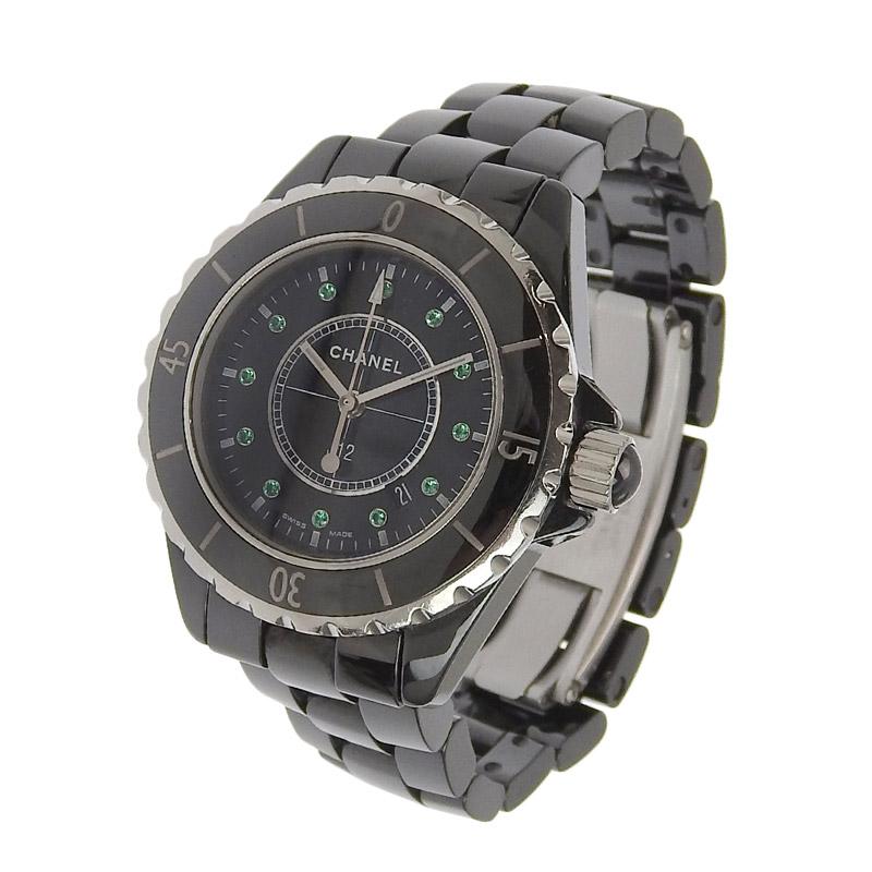 シャネル CHANEL J12 10周年アニバーサリー 腕時計 時計 セラミック エメラルド レディース ブラック系 H2679 【中古】 シャネル CHANEL 腕時計 J12 10周年アニバーサリー H2679 ブラック