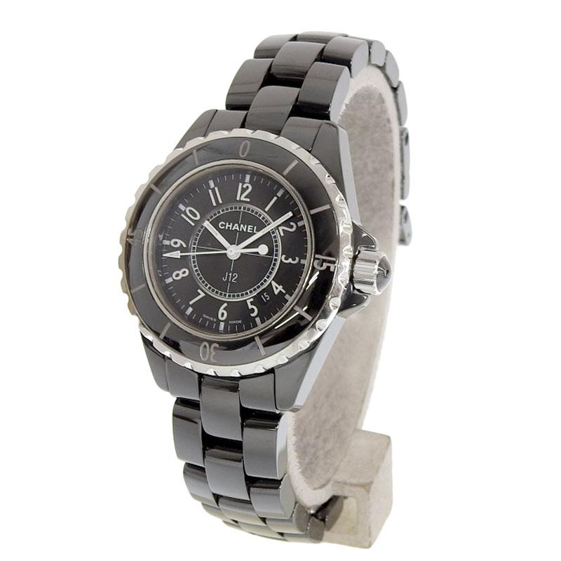 シャネル CHANEL J12 レディース クォーツ 腕時計 SS セラミック ブラック文字盤 H0682 中古 新入荷 CH0860 J12 シャネル CHANEL レディース クォーツ 腕時計 SS セラミック
