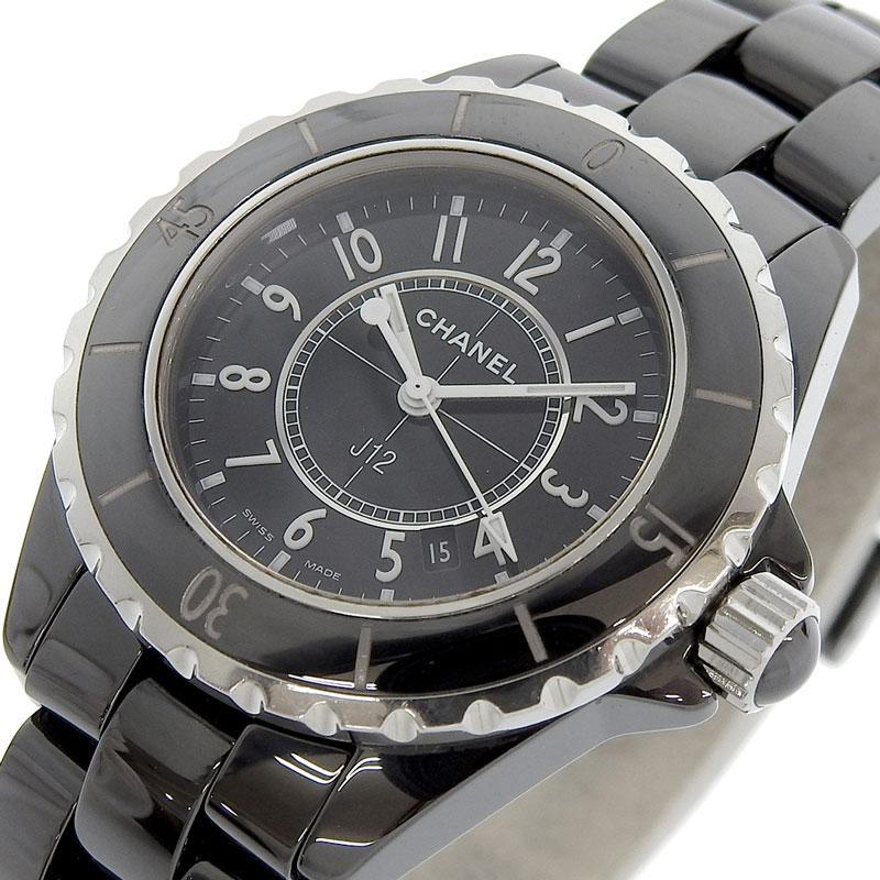 シャネル CHANEL J12 レディース クォーツ 腕時計 SS セラミック ブラック文字盤 H0682 中古 新入荷 CH0860 J12 シャネル CHANEL レディース クォーツ 腕時計 SS セラミック