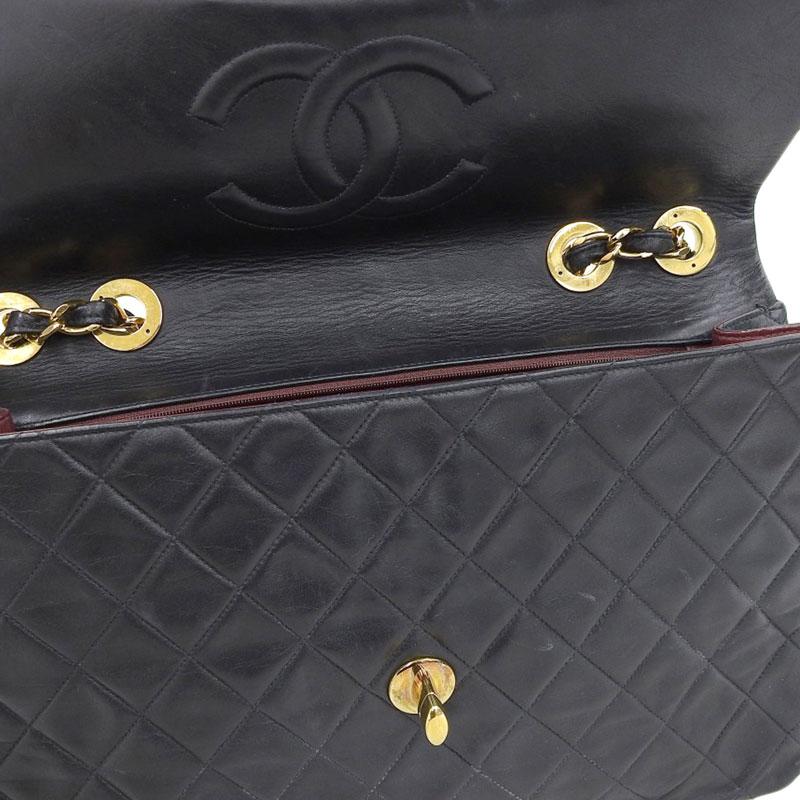 シャネル CHANEL デカマトラッセ 34 ココマーク ショルダーバッグ チェーンショルダー ラムスキン ブラックA01094 中古 新入荷 CH0882 CHANEL シャネル デカマトラッセ34 ココマーク ショルダーバッグ