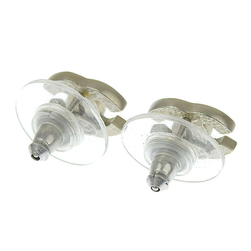 シルバー 小さめ ピアス キラキラ　シンプル ココマーク　ラインストーン CHANEL シャネル ミニピアス ココマーク ラインストーン