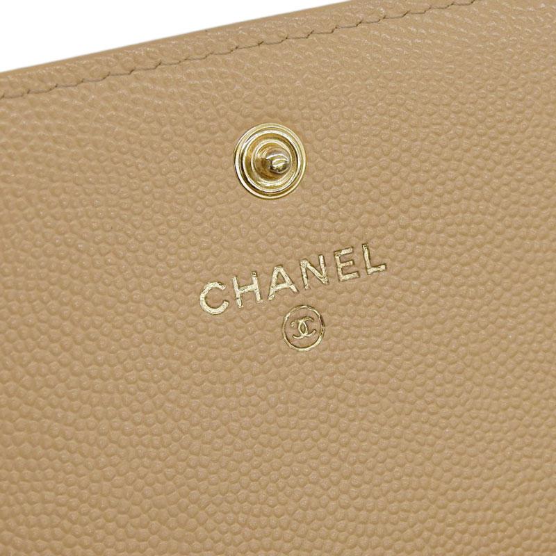 シャネル CHANEL ドーヴィル ラウンドファスナー 長財布 キャビアスキン ベージュ A81976 28番台 中古 新入荷 CH0891 CHANEL（シャネル） ドーヴィル ラウンドファスナー 長財布 キャビア