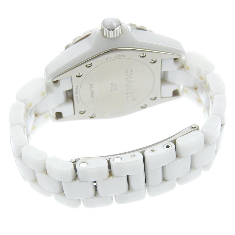 シャネル CHANEL J12 レディース クォーツ 腕時計 セラミック 12Pダイヤモンド ホワイト文字盤 H1628 中古 新入荷 CH0911 J12 シャネル CHANEL レディース クォーツ 腕時計 セラミック 12P