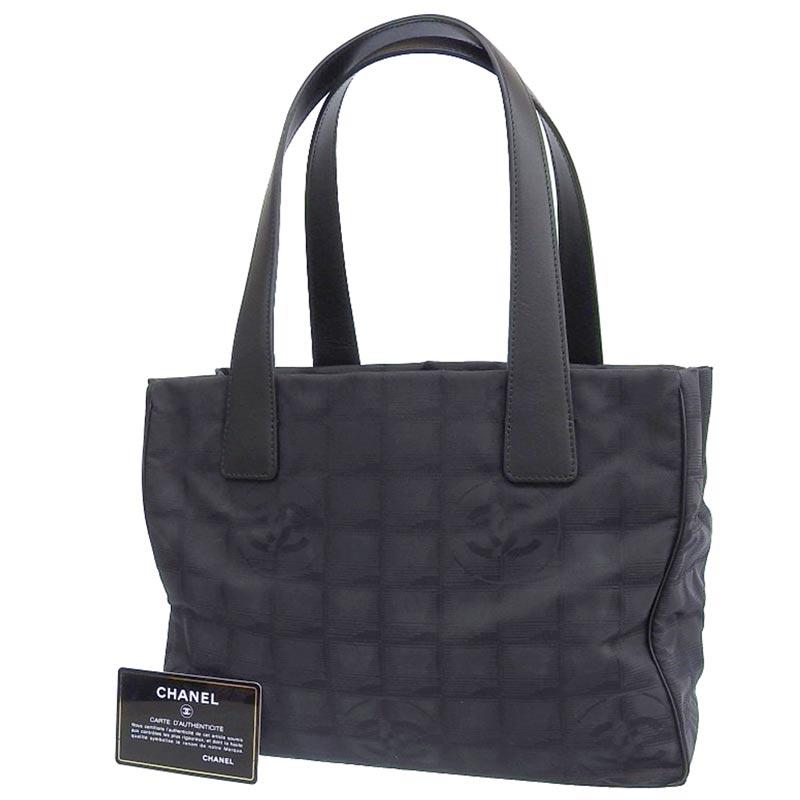 シャネル CHANEL ニュートラベルラインPM トートバッグ ナイロン/レザー ブラック 8番台 中古 新入荷 CH0913｜ronde｜02