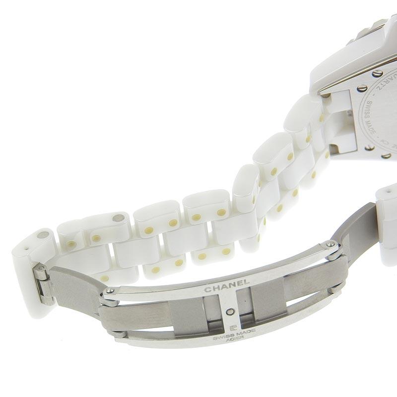 シャネル CHANEL J12 レディース クォーツ 腕時計 セラミック/SS 12Pダイヤモンド ホワイト文字盤 H1628 中古 新入荷 CH0933 J12 シャネル CHANEL レディース クォーツ 腕時計 セラミック/SS 12P