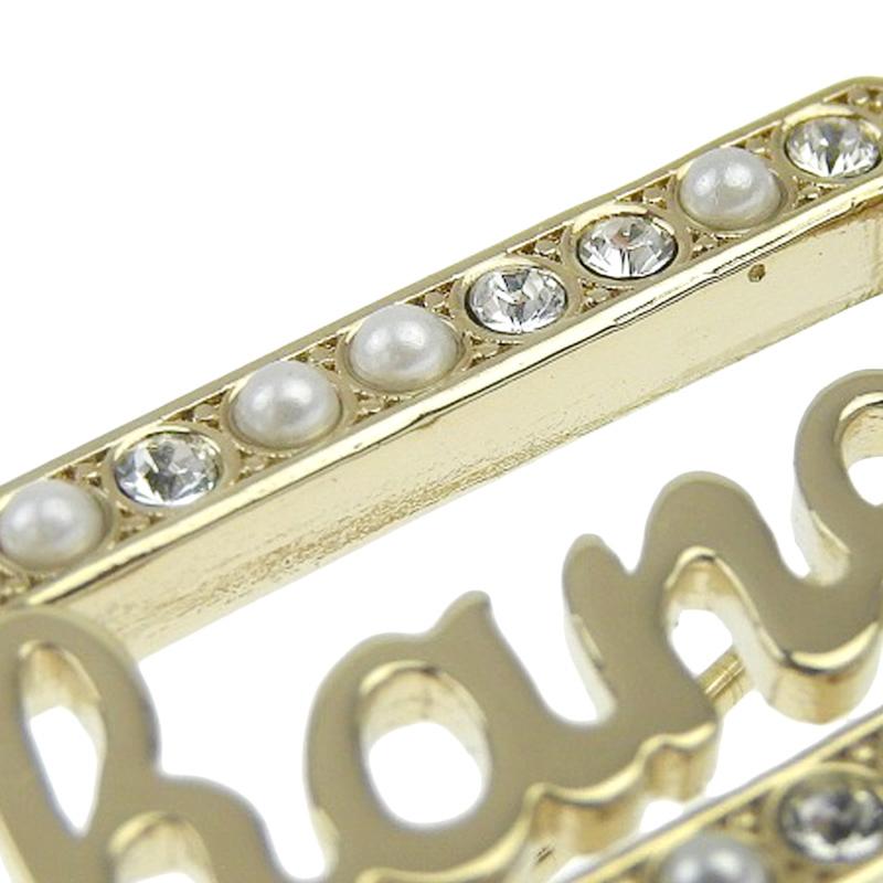CHANEL（シャネル） ブローチ ロゴ フェイクパール ラインストーン