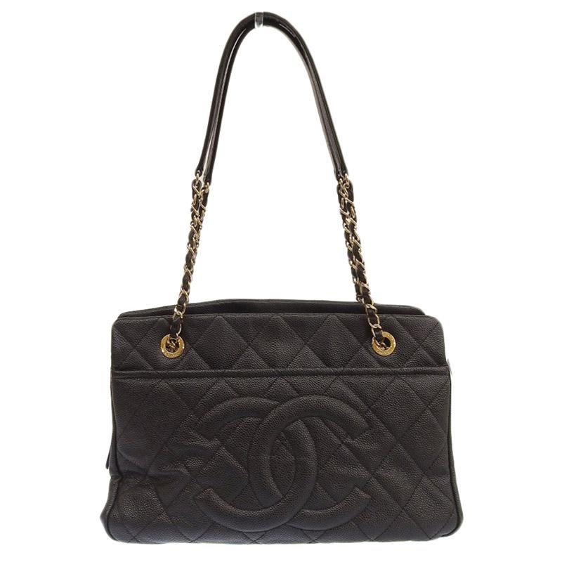 シャネル CHANEL マトラッセ ショルダーバッグ チェーンショルダー キャビアスキン ブラック 中古 新入荷 CH0947 キャビアスキン シャネル CHANEL マトラッセ ショルダーバッグ
