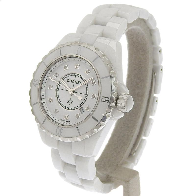 J12 シャネル CHANEL レディース クォーツ 腕時計 セラミック/SS 12P 