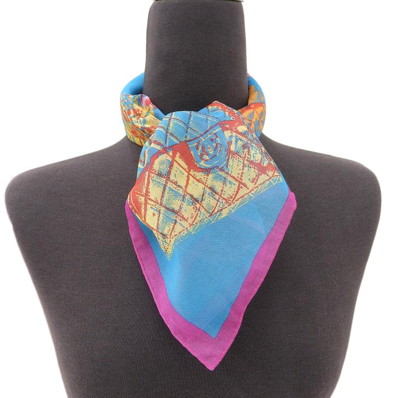 CHANEL シャネル スカーフ コットン ブルー系 中古 新入荷