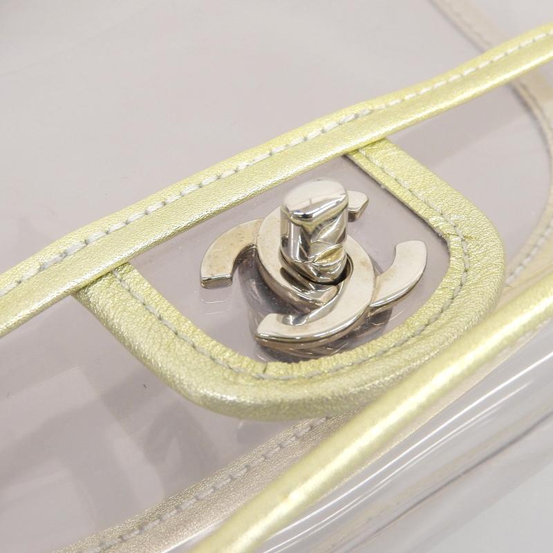 シャネル CHANEL ココマーク ショルダーバッグ チェーンショルダー ビニール/レザー クリア/ゴールド 中古 新入荷 CH0988 CHANEL（シャネル） ココマーク ショルダーバッグ チェーンショルダー
