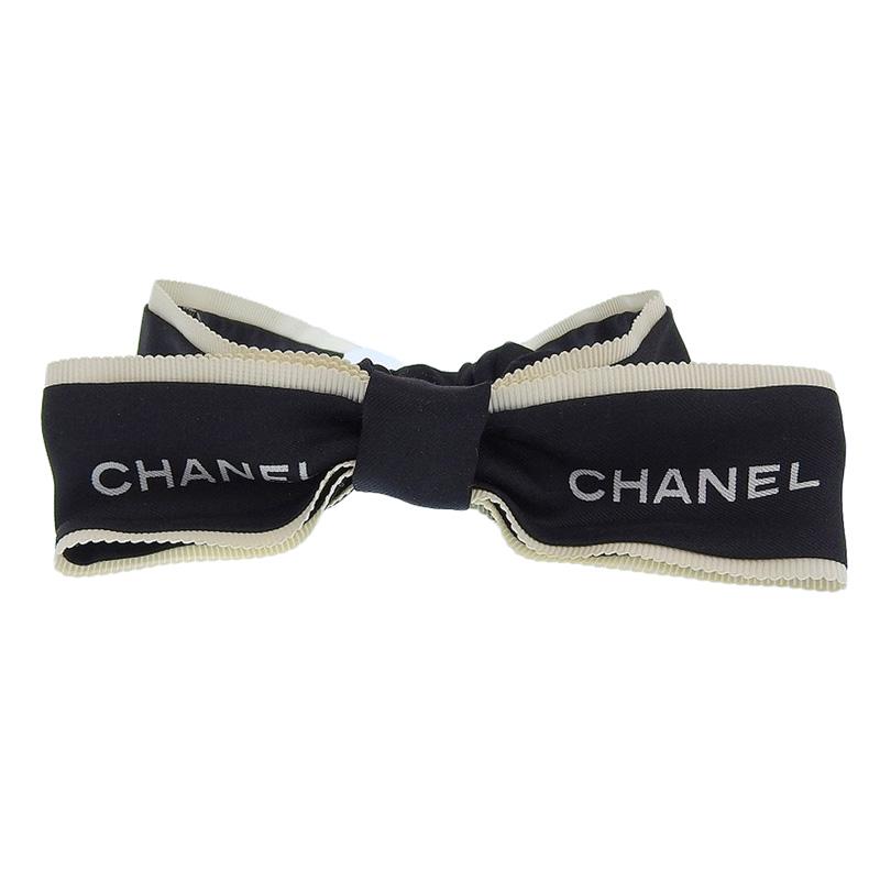 CHANEL シャネル ヘアアクセサリー ヘアゴム シュシュ リボン シルク